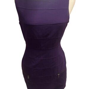Marc New York Andrew Marc Purple Zipper Sheath Dress Size 4